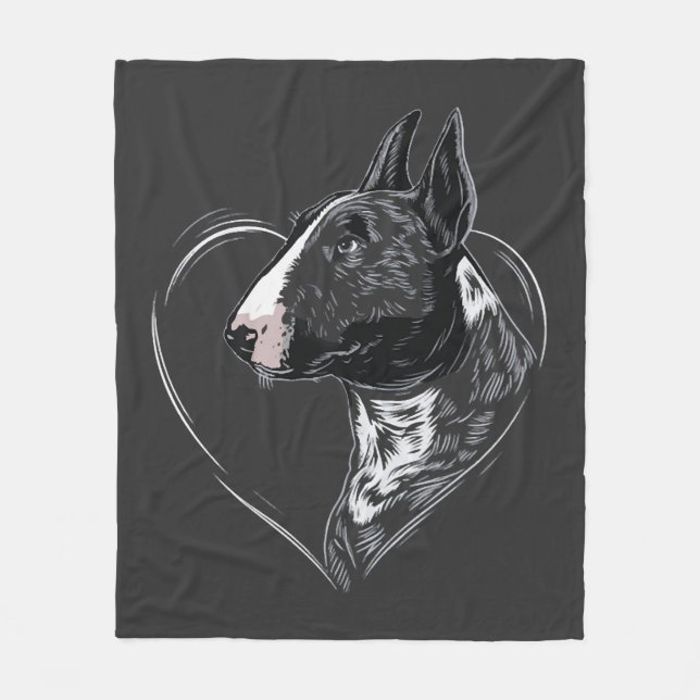Bullterrier   fleecefilt (Framsidan)