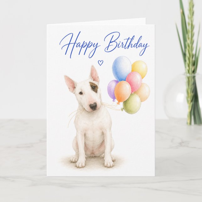 Bullterrier födelsedag kort (Framsida)
