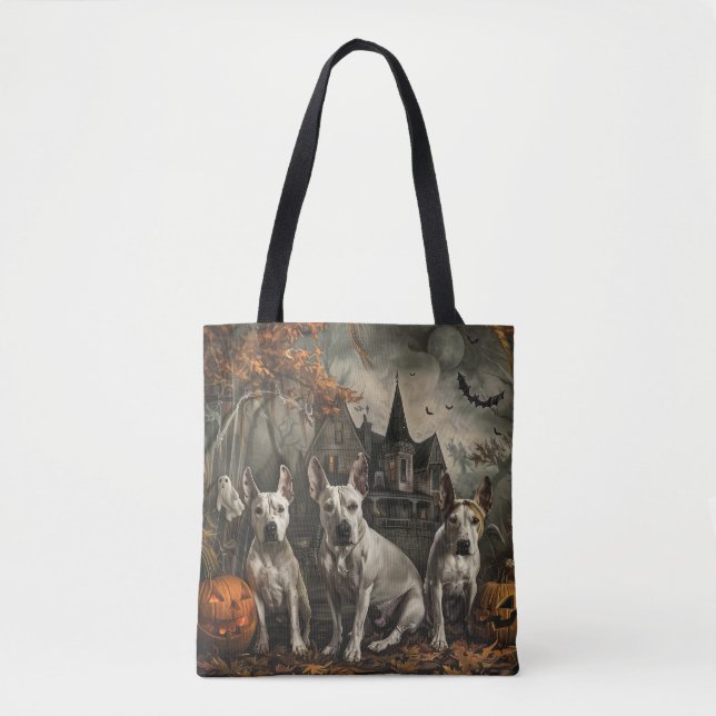 Bullterrier Halloween Natt Hund Delight Tygkasse (Framsida)