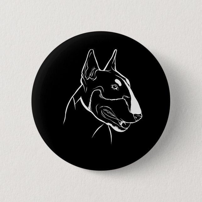 Bullterrier Hund Huvud Knapp (Framsida)