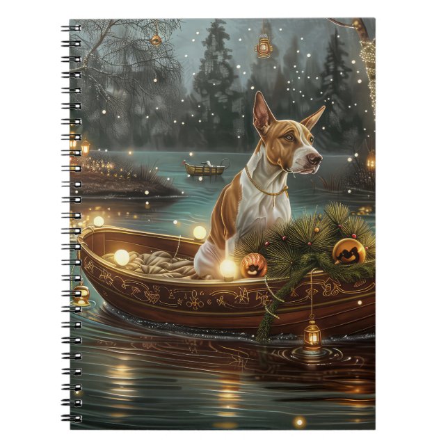 Bullterrier Jul Festlig resa Anteckningsbok (Framsidan)