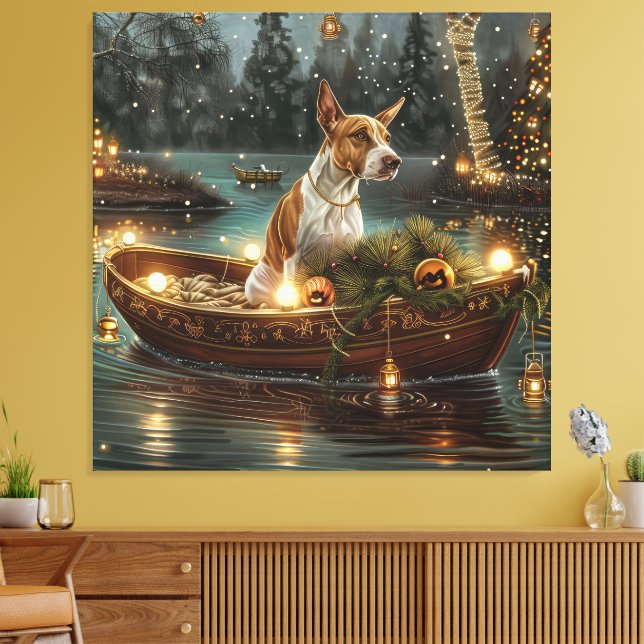 Bullterrier Jul Firande Resa Canvastryck (Insitu (Vardagsrum))