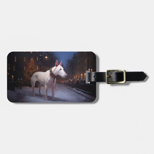 Bullterrier Jul Firande Säsong Bagagebricka (Horisontell Framsida)