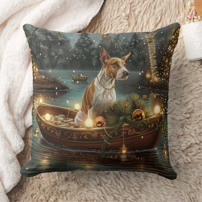 Bullterrier Julfestlig resa Kudde (Filt)