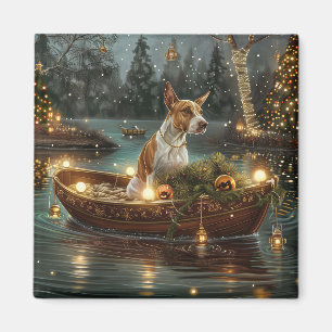 Bullterrier Julfestlig resa Magnet