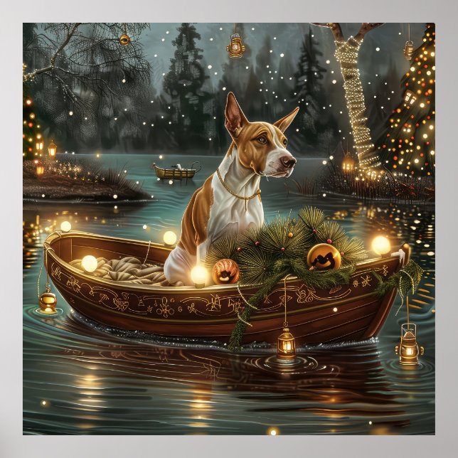 Bullterrier Julfestlig resa Poster (Framsidan)