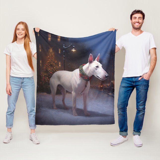 Bullterrier Julfestlig Säsong Fleecefilt (På plats)
