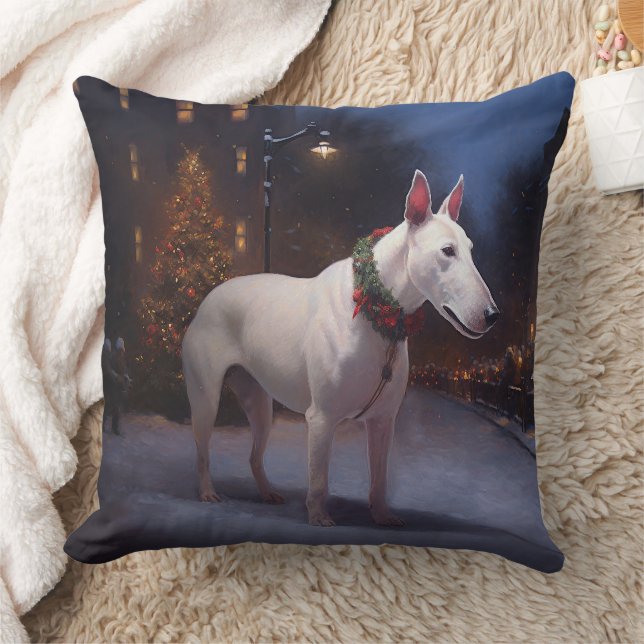Bullterrier Julfirande Säsong Kudde (Filt)