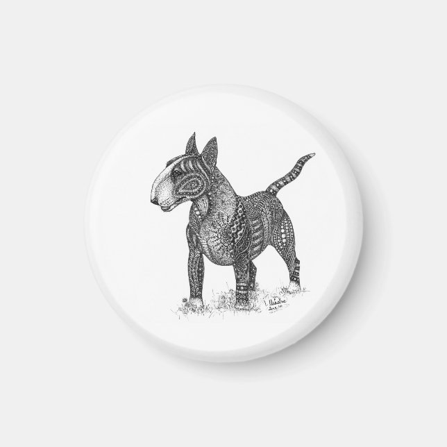 Bullterrier magnet (Framsidan)