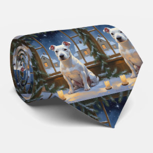 Bullterrier med julbelysning Holiday Slips