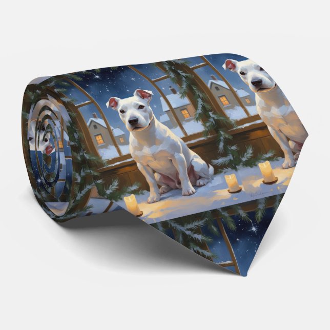 Bullterrier med julbelysning Holiday Slips (Rullad)