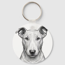Bullterrier Nyckelring Illustration