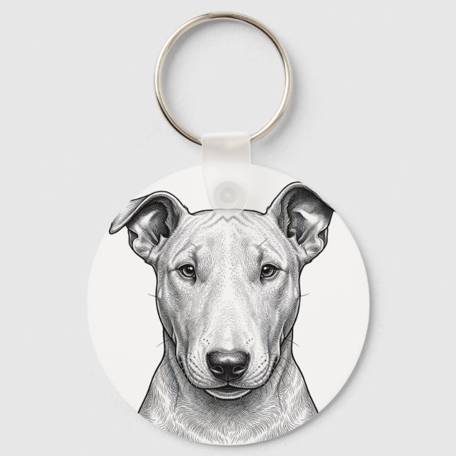 Bullterrier Nyckelring Illustration (Framsida)