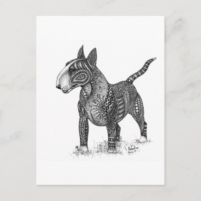 Bullterrier Post Card Vykort (Framsida)