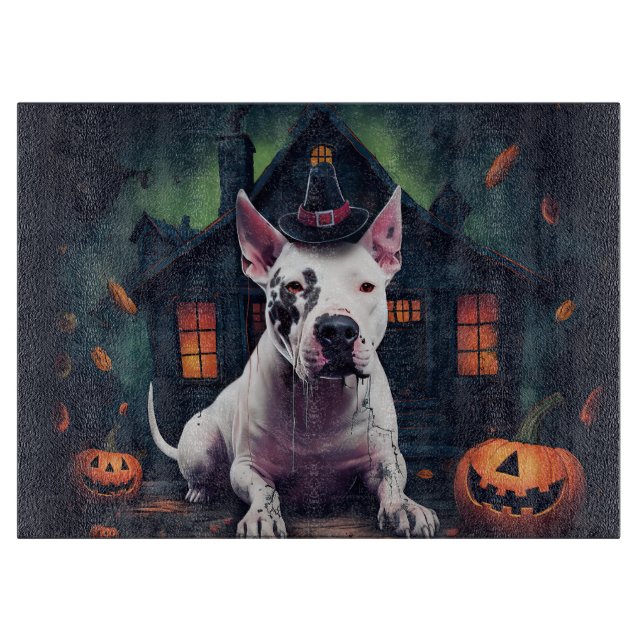 Bullterrier Pumpa Halloween Skräckinjagande (Framsidan)