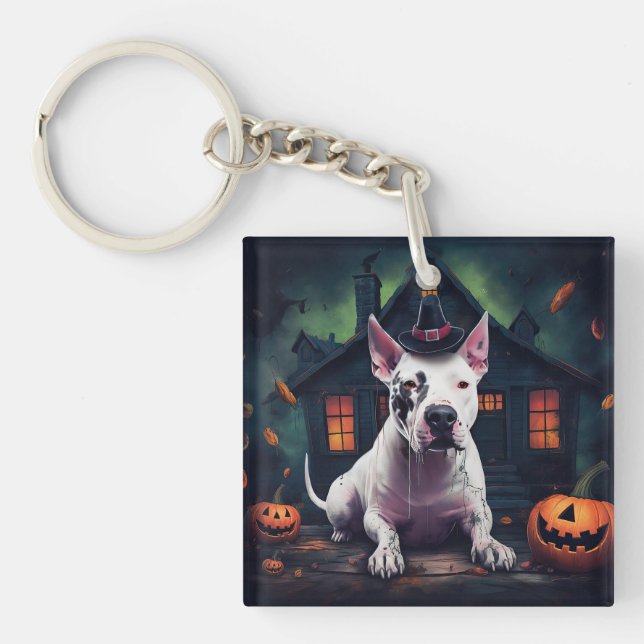 Bullterrier Pumpa Halloween Skräckinjagande (Framsidan)