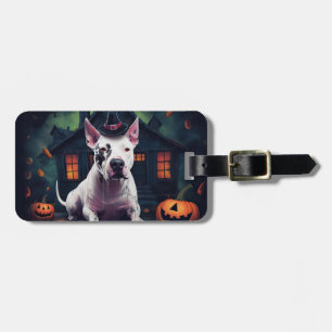 Bullterrier Pumpa Halloween Skräckinjagande Bagagebricka
