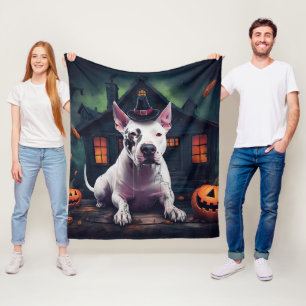 Bullterrier Pumpa Halloween Skräckinjagande Fleecefilt