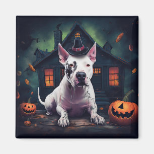 Bullterrier Pumpa Halloween Skräckinjagande Magnet