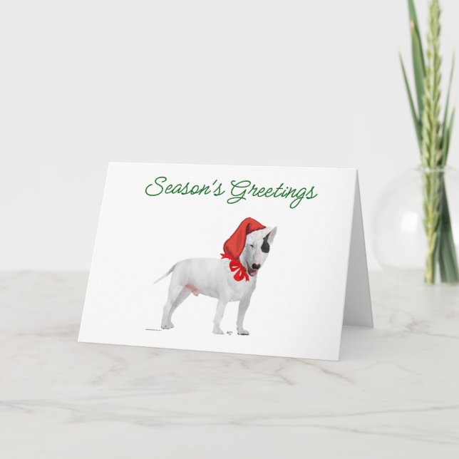 Bullterrier Tomte Helgkort (Framsida)