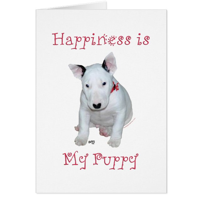 Bullterrier Valp Hälsningskort (Framsidan)