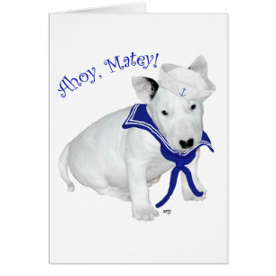 Bullterrier Valp Sjöman Hälsningskort