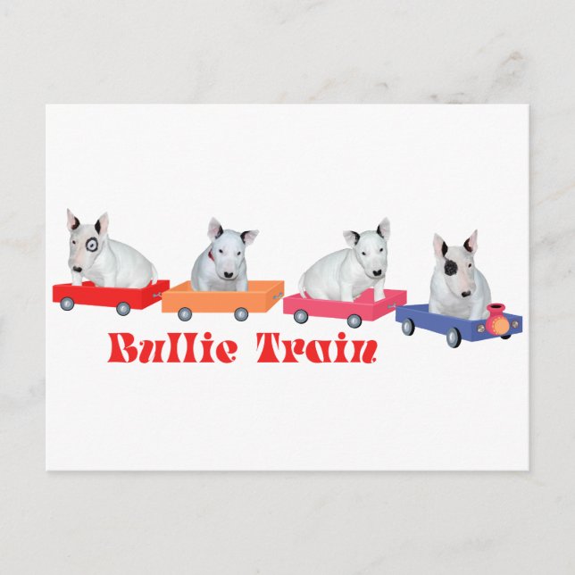Bullterrier Valp Träning Vykort (Framsida)