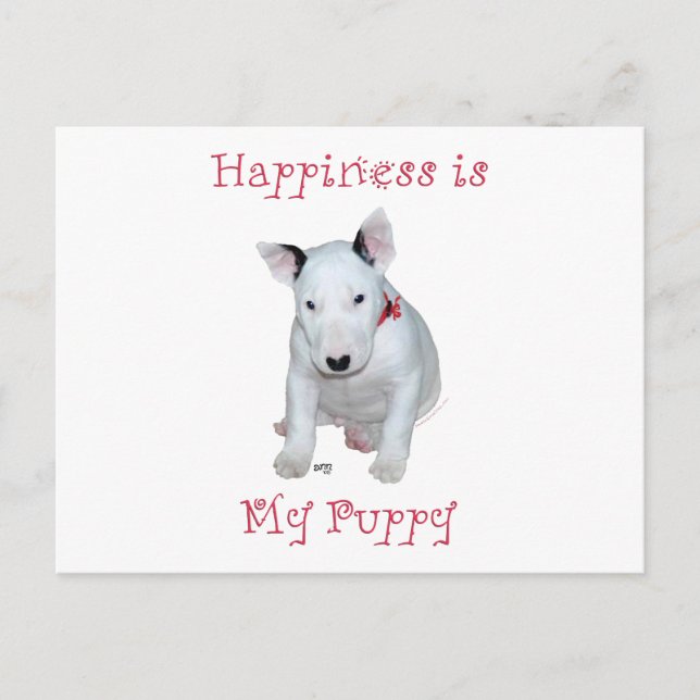 Bullterrier Valp Vykort (Framsida)