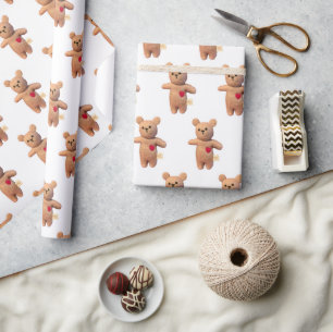 Bully Buddy Brown Bear Animal Wrapping Papper Presentpapper