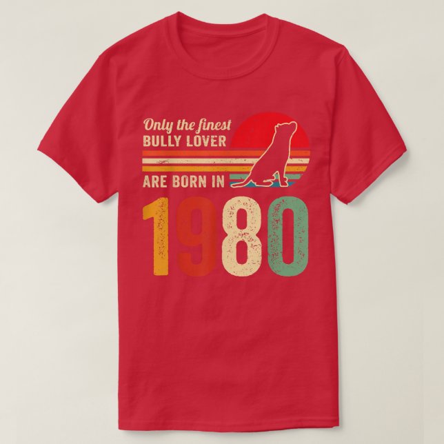 Bully eller pitbull hundägare 1980's retro brithda t shirt (Design framsida)