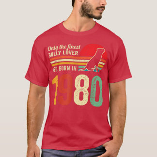 Bully eller pitbull hundägare 1980's retro brithda t shirt