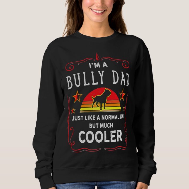 Bully eller Pitbull Hundägare Funny Pappa Bully el T Shirt (Framsida)