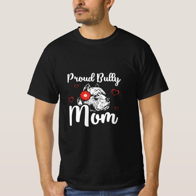 Bully Mamma American Bully Pitbull Hundägare Premi T Shirt (Framsida)