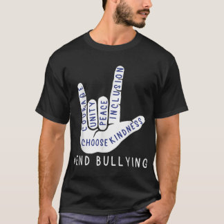 Bully P för Kärlek-teckenspråk för barn Blue Anti  T Shirt
