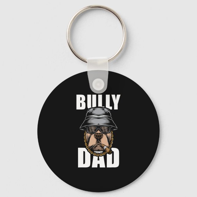 Bully Pappa Bulldog Pitbull Nyckelring (Framsida)