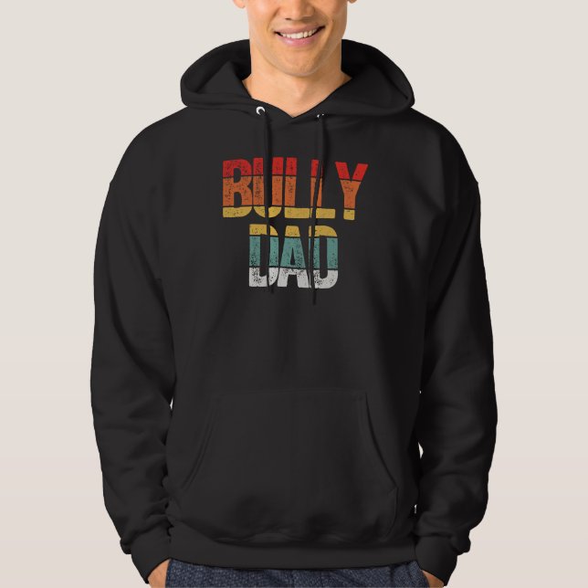 Bully Pappa Pitbull Hund Pappa Hoodie (Framsida)