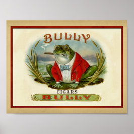 Bully the Bullgrog Vintage Cigar Box Poster