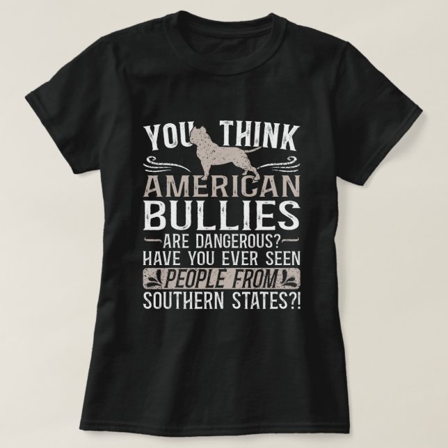 Bully XL Pitbull Friendly Hund USA Stater Fläkt Am T Shirt (Design framsida)