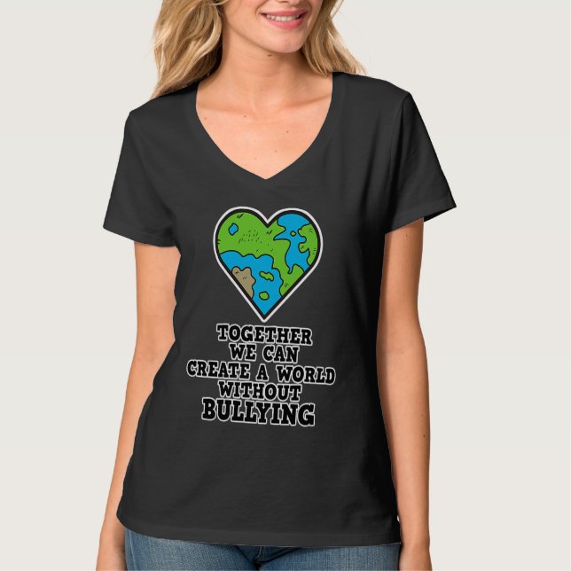 Bullying Prevention  World Without Bullying  Anti  T Shirt (Framsida)