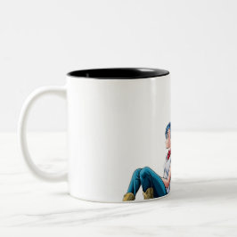 Bulma e vegeta mugs Två-Tonad mugg