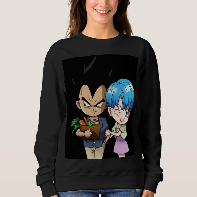 Bulma och Vegeta Alla hjärtans dag T Shirt (Framsida)