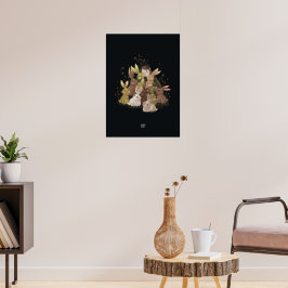 BULRUSH RABBITS av Alexandra Dikaia Poster