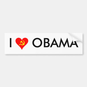 (Bulta och skäran), älskar jag Obama [VIT] Bildekal