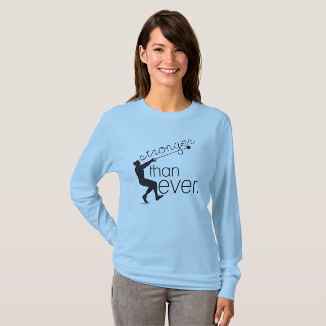 Bulta skjortan för Throwersportlångärmaden T-shirt (Hel framsida)