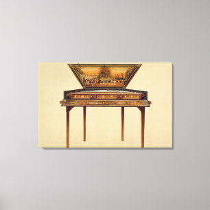 Bultad cymbal i en målad soundbox, 18th cent canvastryck