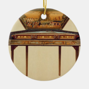 Bultad cymbal i en målad soundbox, 18th cent julgransprydnad keramik