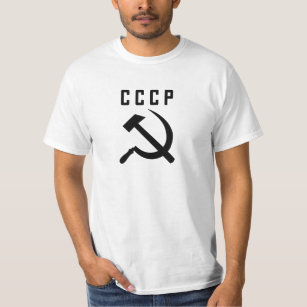 Bultar svart bokstäver för CCCP, LG & skäran Tee Shirt