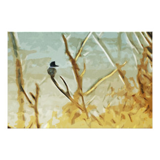 Bulten Kingfisher vid Rivers Kant Abstrakt Fototryck