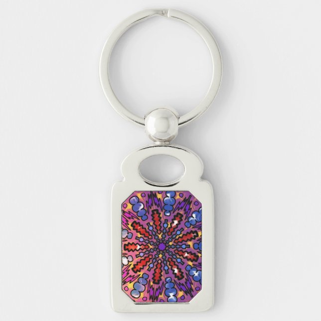 Bulten Rektangulärt Silverfärgad Nyckelring (Framsidan)