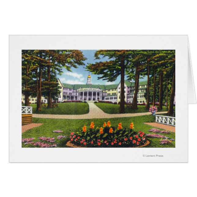 Bulton Landing Exterior View of Sagamore Hotel Hälsningskort (Framsidan Horizontal)